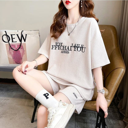 着心地抜群 切り替え 女性力を高める Tシャツ＋ショートパンツ セットアップ＜U-3553＞