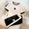 超人気 カジュアル 知的 シンプル Tシャツ＋パンツ ＜U-8460＞