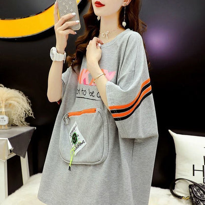 好感度UP ルーズ カジュアル プリント全3色 半袖Tシャツ カットソー ＜U-8607＞