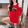 おしゃれ度高め レース 美人度アップ 切り替え プリント全4色 Tシャツ カットソー＜U-9213＞