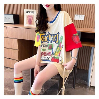 ファッション プリントTシャツ レトロ風 ＜U-2838＞