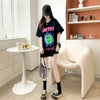 美人度アップ 切り替え ファッション プリント Tシャツ カットソー＜U-3412＞