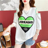 スタイリッシュ 切り替え 一目惚れ プリント Tシャツ カットソー＜U-3521＞