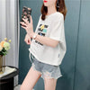 個性的なデザイン 切り替え 一目惚れ プリント Tシャツ カットソー＜U-3671＞