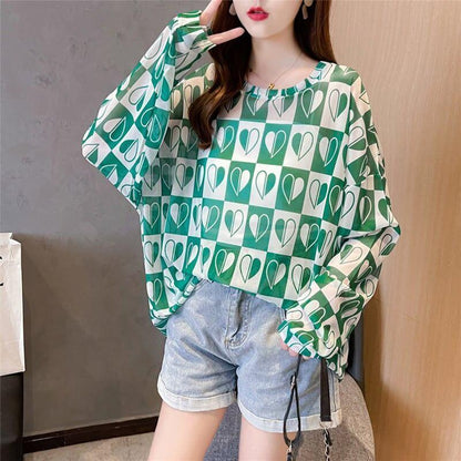 好感度満載 ラウンドネック 美感いっぱい プリント Tシャツ カットソー＜U-2869＞