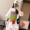 【半額！期間限定！！】ゆったりロング丈切り替え三色半袖Tシャツ＜U-1565＞