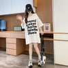 ファッション 切り替え 個性派 プリント 3色選択 半袖Tシャツ＜U-8548＞