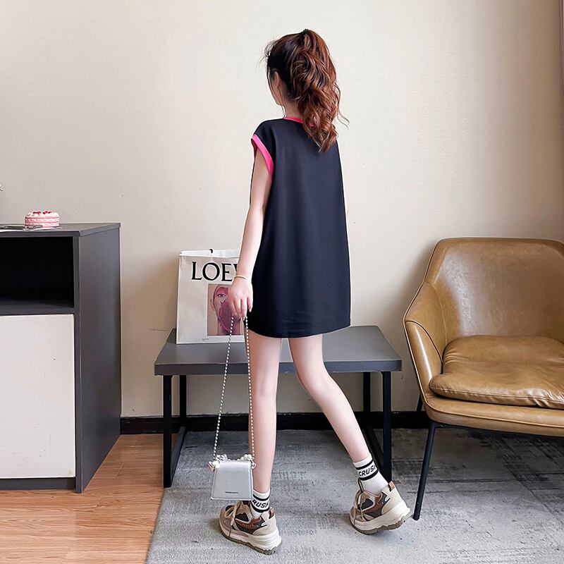 超人気 プリント全4色 軽い生地が夏にぴったり！ ノースリーブ Tシャツ カットソー＜U-9075＞