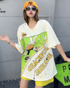 着回し力抜群 ファッション 個性派 レース プリント全3色 半袖Tシャツ<U-8981>