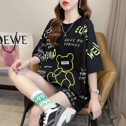 カジュアル 切り替え 好感度満載 プリント Tシャツ カットソー＜U-3543＞