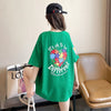 デザイン感 切り替え チャーミング プリント Tシャツ カットソー＜U-3409＞