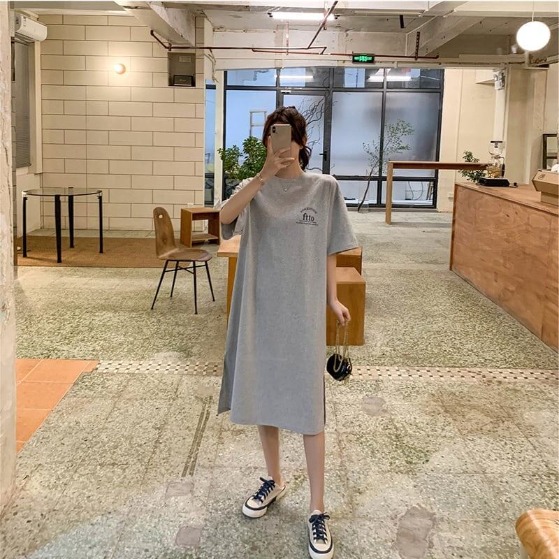 美人度アップ プリント チャーミング Tシャツ カットソー ワンピース＜U-3602＞