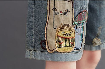 人気上昇中 オシャレ度満点 ゆったり感アップ 2種選択デニム パンツ＜U-9200＞