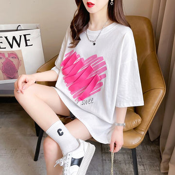 柔らかくて優しい印象 ゆったり ファッション感満々 ロング丈 3色半袖Tシャツ＜U-9206＞
