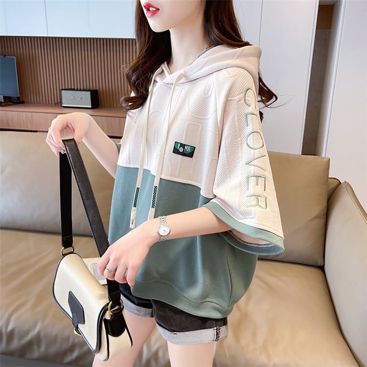 高級感 帽子付き 半袖 Tシャツ スウェット ＜U-8640＞