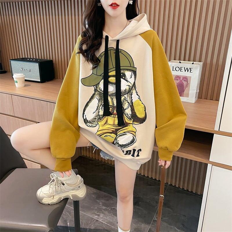韓国系グラフィックプリントパーカー二色あり＜U-4083＞