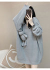 気質満点ぬいぐるみ付きグレーゆったりニットセーター＜U-4659＞