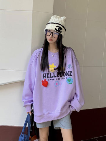 絶対欲しい プリント シンプルだけど一癖あるコーデ カジュアル 5色選択 パーカー<U-9367>