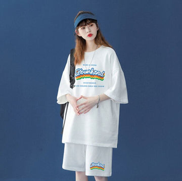 【半額セール】早い者勝ち  半袖Ｔシャツⅹパンツセット全4色 男女兼用<U-6553>