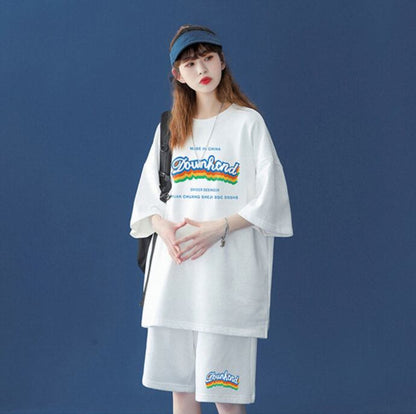 【半額セール】早い者勝ち  半袖Ｔシャツⅹパンツセット全4色 男女兼用<U-6553>