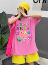 売り切れ必至 プリント三色 個性派 ゆったり 半袖Tシャツ ＜U-8462＞
