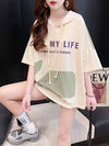 好感度UP 早い者勝ち 絶対流行 カジュアル 2色選択 Tシャツ<U-11678>