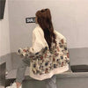 清純甘くて女子力UP カートゥーンプリント 気質溢れる ジッパー 長袖 ジャケット ブルゾン＜U-2466＞