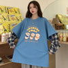オシャレ度満点 ラウンドネック 個性的なデザイン カートゥーンプリント Tシャツ＜U-2257＞