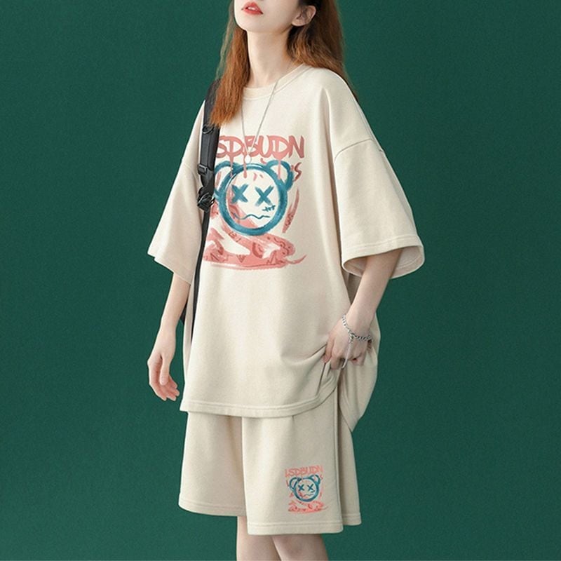 早い者勝ち  半袖Ｔシャツⅹパンツセット全4色 男女兼用<U-6554>