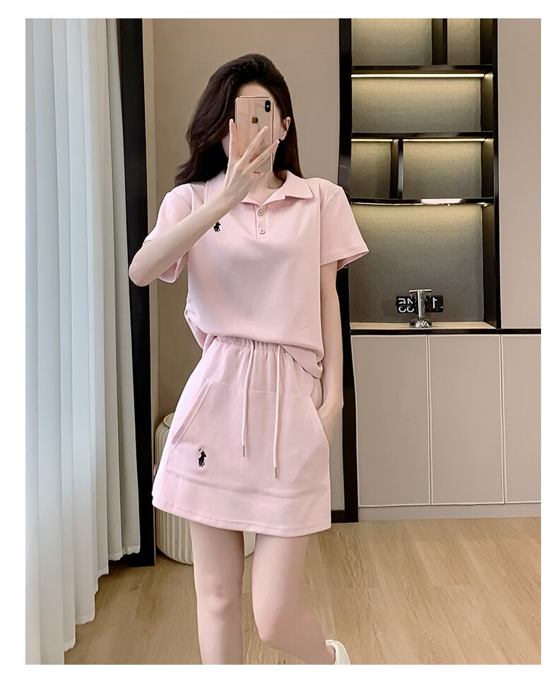 大好評 カジュアル 売り切れ必至 半袖 Tシャツ+ 短いスカート セットアップ ＜U-8967＞
