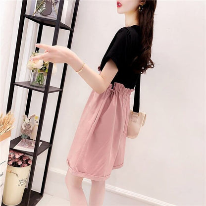ファッション Tシャツ＋サロペット 美人度アップ セットアップ＜U-3206＞