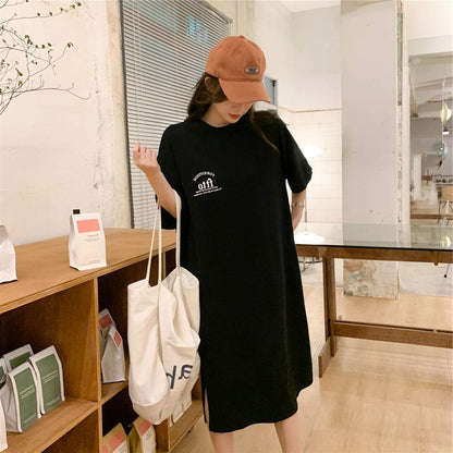 美人度アップ プリント チャーミング Tシャツ カットソー ワンピース＜U-3602＞