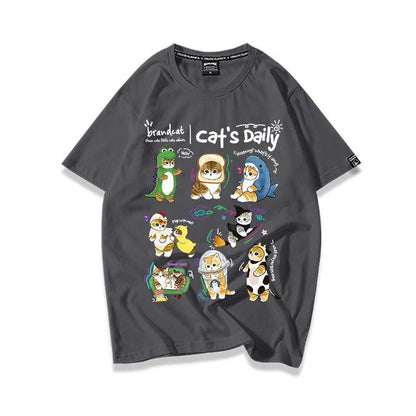 超人気 軽くて涼しくて可愛い！デザイン性抜群 カジュアル プリント全6色 半袖Tシャツ<U-9319>