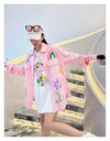 売り切れ必至 韓国風ファッション 上質 アバンギャルド プリント デニム Tシャツ ＜U-9479＞