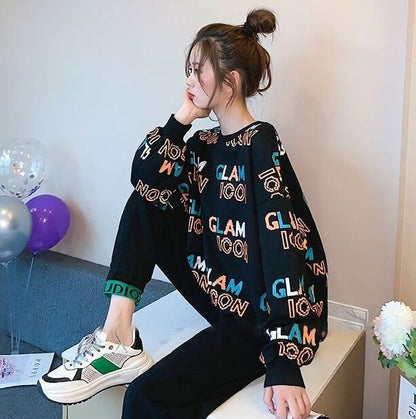 女子マスト おしゃれ度高め デザイン性抜群 着心地良い 2色選択 トップス+パンツセット ＜U-10449＞