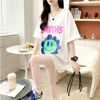 美人度アップ 切り替え ファッション プリント Tシャツ カットソー＜U-3412＞