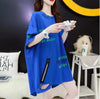 超人気 ダメージ加工 ゆったりロング丈 三色半袖Tシャツ＜U-8107＞