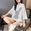 新商品 プリント ファッション ゆったり 全4色 半袖 Tシャツ＜U-8706＞