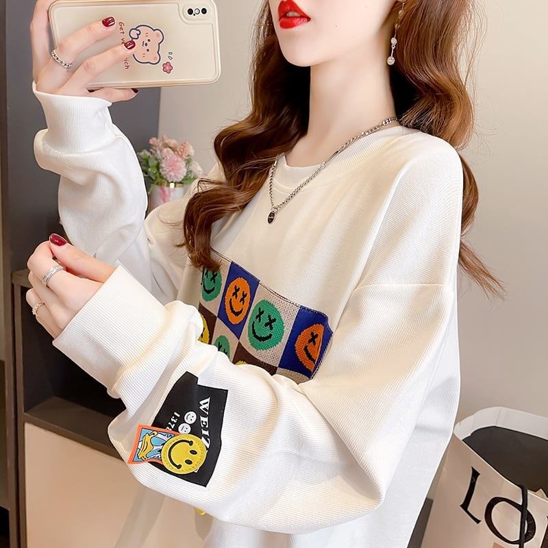 スタイリッシュ 切り替え 一目惚れ プリント Tシャツ カットソー＜U-3648＞