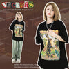 アメリカンレトロ絵画ウサギ半袖Tシャツカップル男女同スタイル<U-2910>