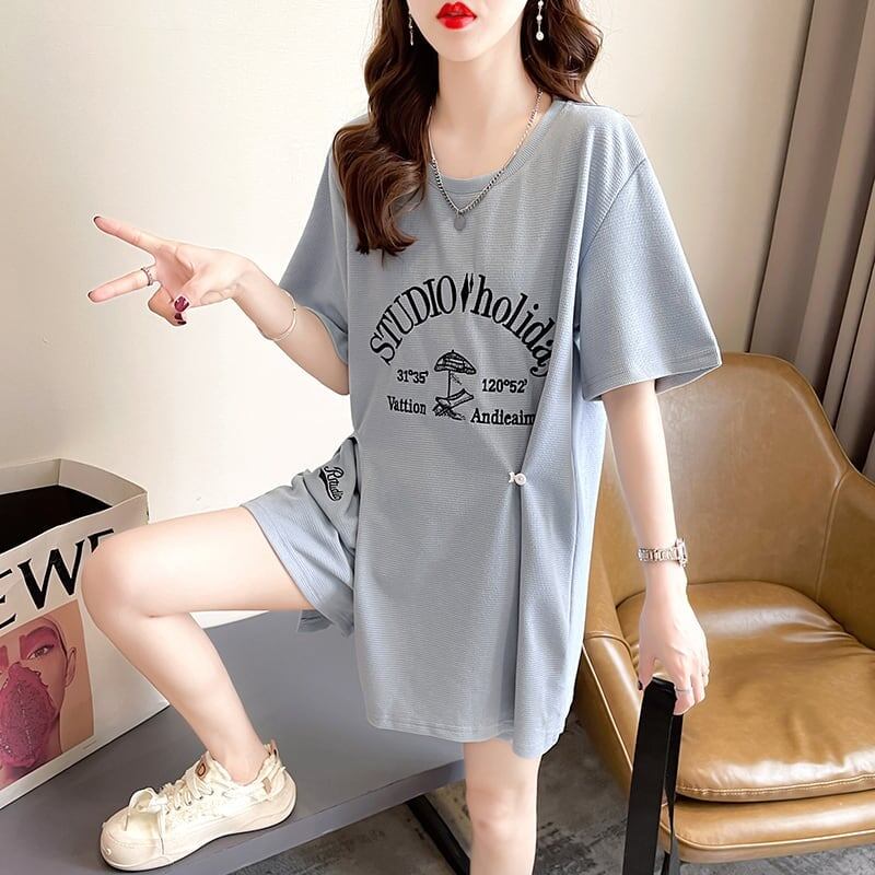 着心地抜群 切り替え 女性力を高める Tシャツ＋ショートパンツ セットアップ＜U-3612＞