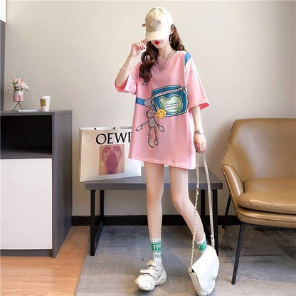 個性的なデザイン 3色選択可 一目惚れ プリント Tシャツ カットソー＜U-3062＞