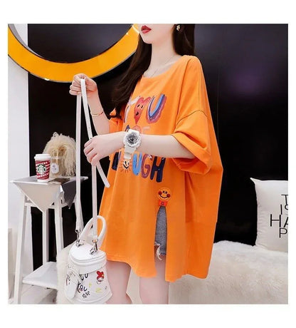 ストリートトレンド韓国風コットン半袖Tシャツ<U-2962>