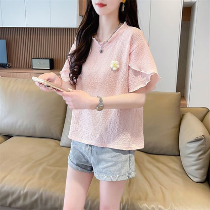 美人度アップ スウィート キュート 5色選択 半袖Tシャツ＜U-8578＞