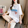 デザイン感 切り替え チャーミング プリント Tシャツ カットソー＜U-3409＞