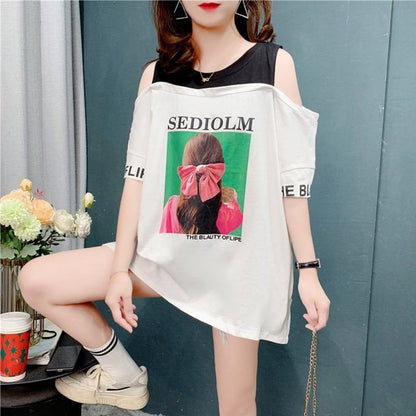 今季大好評 3色選択可 美感いっぱい ベアトップ Tシャツ カットソー＜U-3203＞