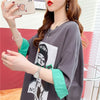 ルーズ プリント オシャレ感たっぷり Tシャツ カットソー ワンピース＜U-3545＞