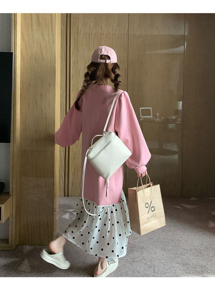 【半額！期間限定！！】超人気 オシャレ 都市ファッショ デザイン ファッション感満々 切り替え ワンピース<U-9700>