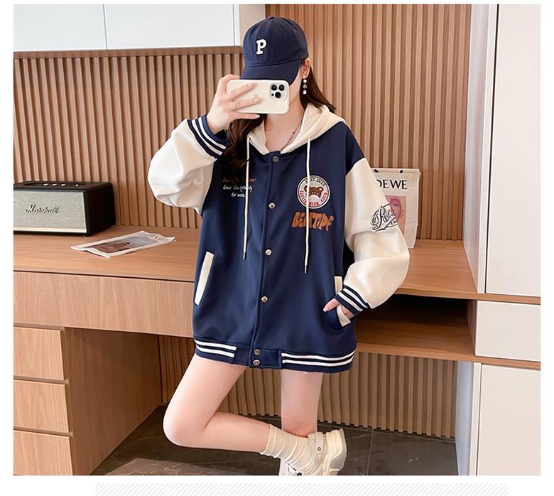 【裏起毛】超人気商品  厚手フード付きスタジャン 全2色パーカ<U-4675>