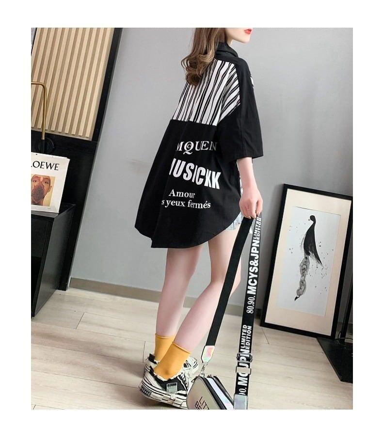 パネル  ハーフスリーブ ミドル丈シャツ<U-5013>
